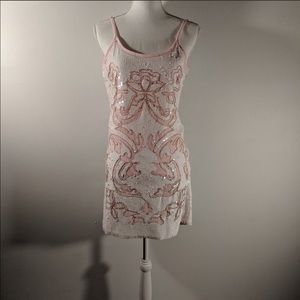 Beautiful pink and white sequin dress!